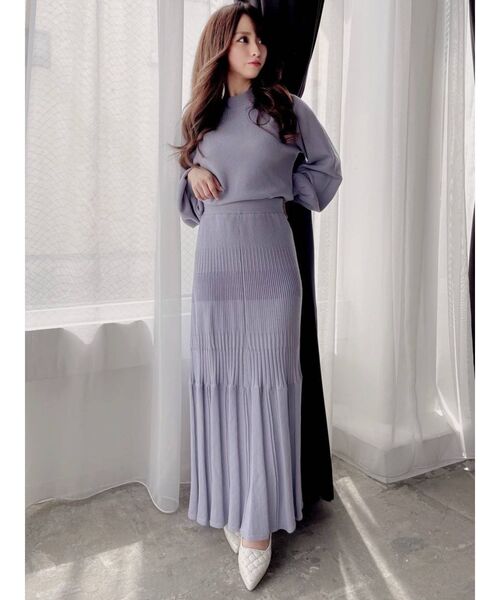 RESEXXY(リゼクシー)の「ニットフレアスカート【セットアップ着用可能】(スカート・レディース・ブラック/ブルー/モカ・FREE)」の7枚目の写真