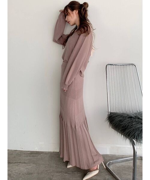 RESEXXY(リゼクシー)の「ニットフレアスカート【セットアップ着用可能】(スカート・レディース・ブラック/ブルー/モカ・FREE)」の9枚目の写真