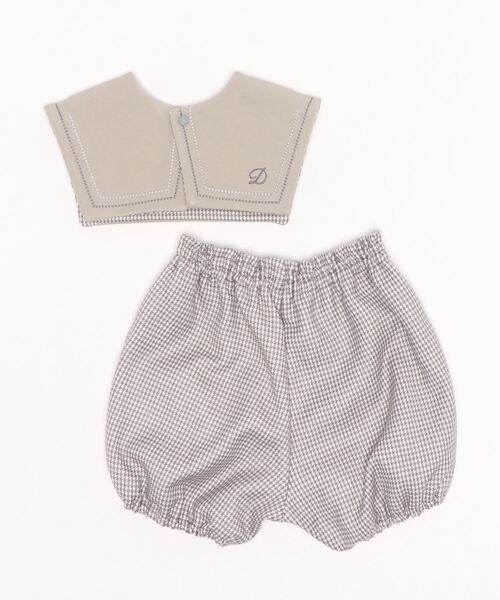 D.fesense（ディーフェセンス）の「【D.fesense/ディーフェセンス】セーラービブ＆ブルマセット（その他ベビーウェア・キッズ・チャコール/グレー・F）」の3枚目の写真