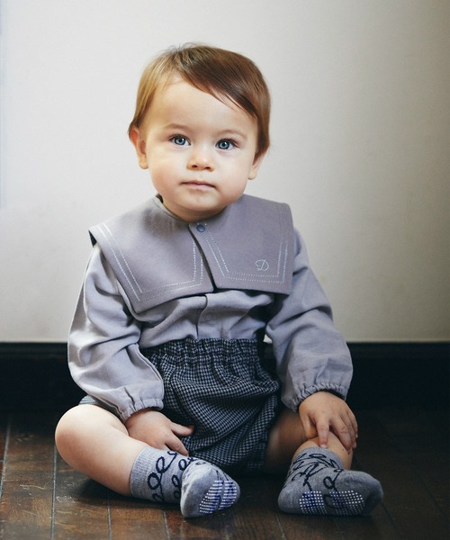 D.fesense（ディーフェセンス）の「【D.fesense/ディーフェセンス】セーラービブ＆ブルマセット（その他ベビーウェア・キッズ・チャコール/グレー・F）」の7枚目の写真