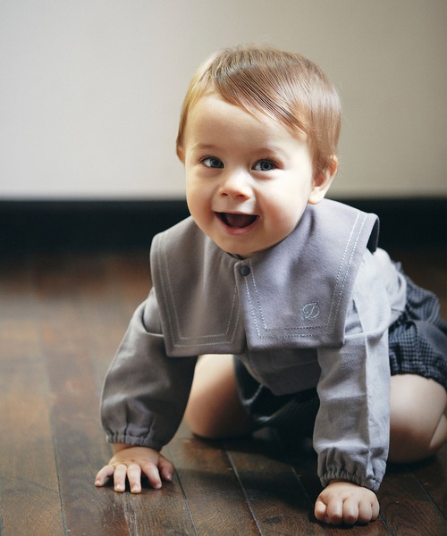 D.fesense（ディーフェセンス）の「【D.fesense/ディーフェセンス】セーラービブ＆ブルマセット（その他ベビーウェア・キッズ・チャコール/グレー・F）」の8枚目の写真