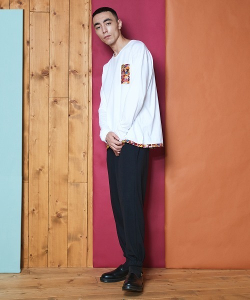 rehacer（レアセル）の「rehacer : Flower Linked Pocket L/S CS Made in Japan / フラワー リンク ポケット カットソー メイドインジャパン（Tシャツ/カットソー・メンズ・ホワイト/ブラック・SMALL/MEDIUM/LARGE/X-LARGE）」の8枚目の写真