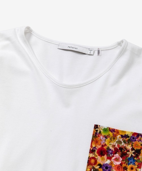 rehacer（レアセル）の「rehacer : Flower Linked Pocket L/S CS Made in Japan / フラワー リンク ポケット カットソー メイドインジャパン（Tシャツ/カットソー・メンズ・ホワイト/ブラック・SMALL/MEDIUM/LARGE/X-LARGE）」の15枚目の写真