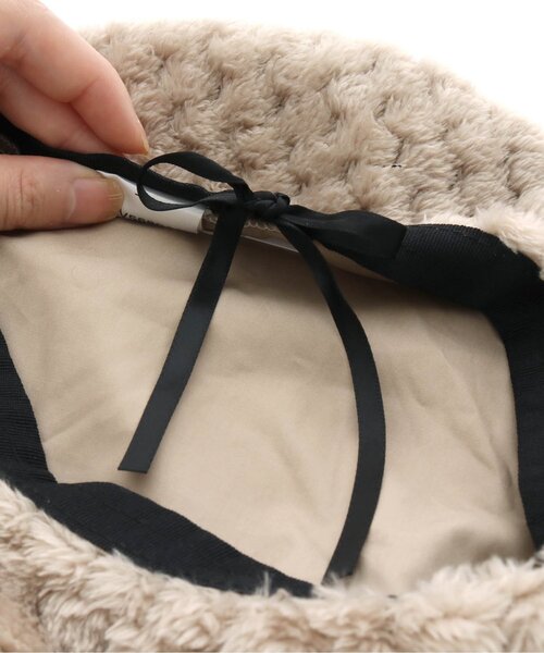 apres les cours（アプレレクール）の「/ぽこぽこファーベレー帽（ハンチング/ベレー帽・キッズ・ベージュ/アイボリー/ライトグレー・50/54）」の7枚目の写真