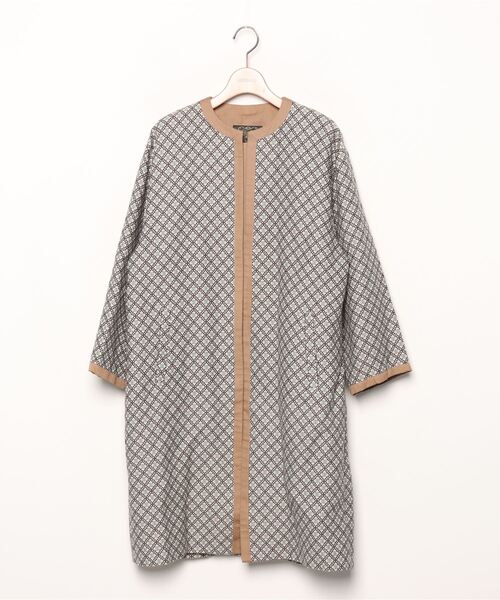 Cardo Fabrica カルドファブリカ の 小紋柄jq ノーカラーw前コート その他アウター Wear