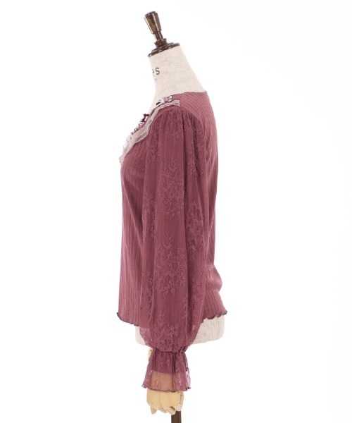 axes femme（アクシーズファム）の「ローズガーデン袖レースＰＯ（Tシャツ/カットソー・レディース・ブラック/ピンク/キナリ・MEDIUM）」の15枚目の写真