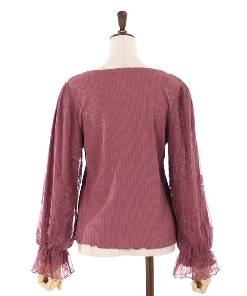 axes femme（アクシーズファム）の「ローズガーデン袖レースＰＯ（Tシャツ/カットソー・レディース・ブラック/ピンク/キナリ・MEDIUM）」の14枚目の写真