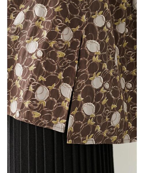 CRAFT STANDARD BOUTIQUE（クラフトスタンダードブティック）の「袖ギャザーバンドカラーシャツチュニック　＊（シャツ/ブラウス・レディース・ネイビー/ブラウン・FREE）」の13枚目の写真