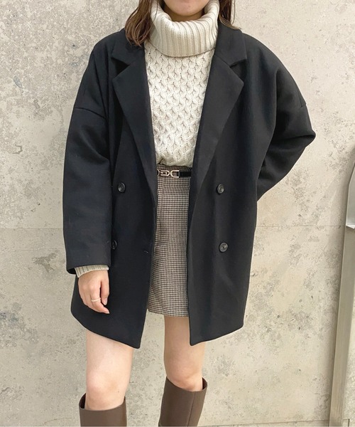 apres jour（アプレジュール）の「ゆるジャケットアウター【ZOZOTOWN限定アイテム】（チェスターコート・レディース・ピンクベージュ/モカ/ブラック/ダークブラウン・X-LARGE/フリー）」の14枚目の写真