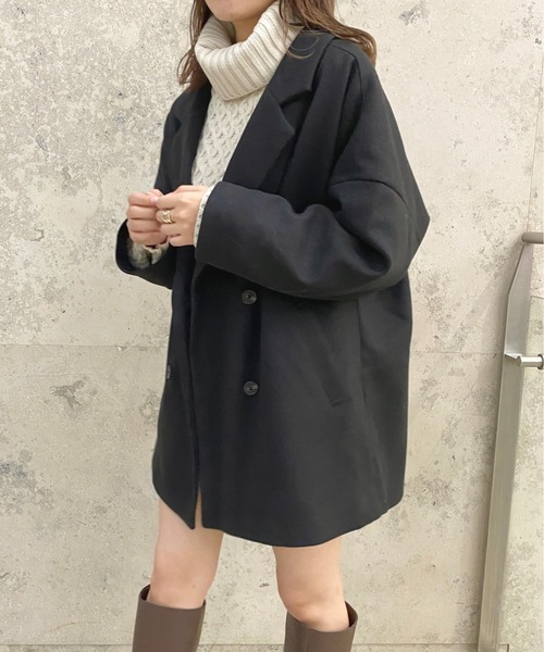 apres jour（アプレジュール）の「ゆるジャケットアウター【ZOZOTOWN限定アイテム】（チェスターコート・レディース・ピンクベージュ/モカ/ブラック/ダークブラウン・X-LARGE/フリー）」の16枚目の写真