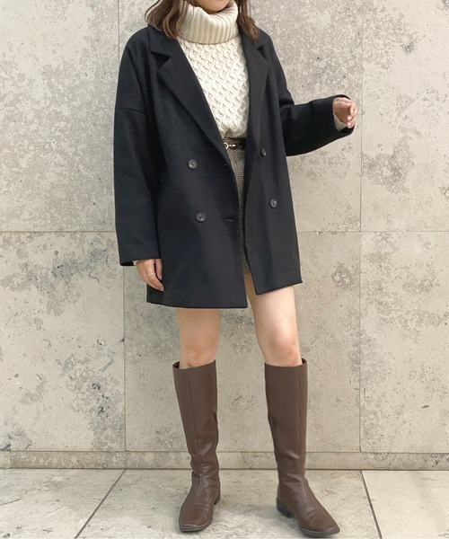 apres jour（アプレジュール）の「ゆるジャケットアウター【ZOZOTOWN限定アイテム】（チェスターコート・レディース・ピンクベージュ/モカ/ブラック/ダークブラウン・X-LARGE/フリー）」の19枚目の写真