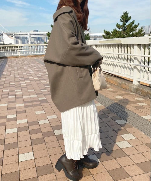 apres jour（アプレジュール）の「ゆるジャケットアウター【ZOZOTOWN限定アイテム】（チェスターコート・レディース・ピンクベージュ/モカ/ブラック/ダークブラウン・X-LARGE/フリー）」の6枚目の写真