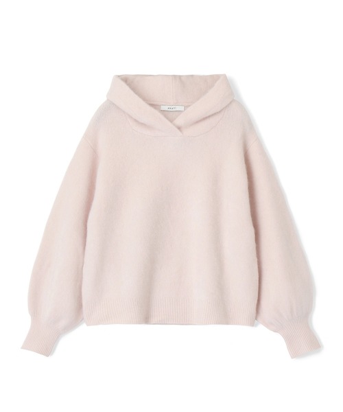 ANAYI（アナイ）の「ラクーン天竺フードパーカー（ニット/セーター・レディース・オフホワイト/ライトピンク/ブラウン/ライトグレー・38/36）」の4枚目の写真