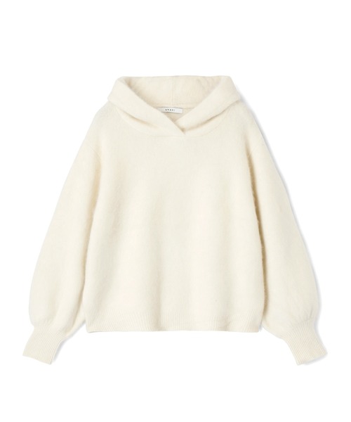 ANAYI（アナイ）の「ラクーン天竺フードパーカー（ニット/セーター・レディース・オフホワイト/ライトピンク/ブラウン/ライトグレー・38/36）」の2枚目の写真