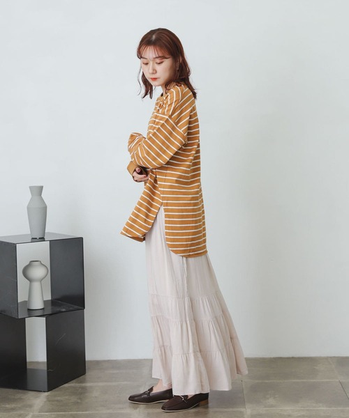 SENSE OF PLACE by URBAN RESEARCH(センスオブプレイスバイアーバンリサーチ)の「オーガニックコットンボーダーチュニック(Tシャツ/カットソー・レディース・ブルー系その他/イエロー系その他/ホワイト系その他/ブラック系その他・ONE)」の8枚目の写真