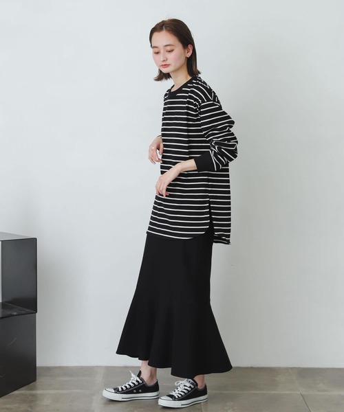 SENSE OF PLACE by URBAN RESEARCH(センスオブプレイスバイアーバンリサーチ)の「オーガニックコットンボーダーチュニック(Tシャツ/カットソー・レディース・ブルー系その他/イエロー系その他/ホワイト系その他/ブラック系その他・ONE)」の17枚目の写真