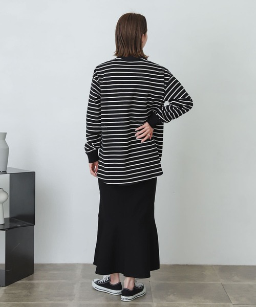 SENSE OF PLACE by URBAN RESEARCH(センスオブプレイスバイアーバンリサーチ)の「オーガニックコットンボーダーチュニック(Tシャツ/カットソー・レディース・ブルー系その他/イエロー系その他/ホワイト系その他/ブラック系その他・ONE)」の18枚目の写真