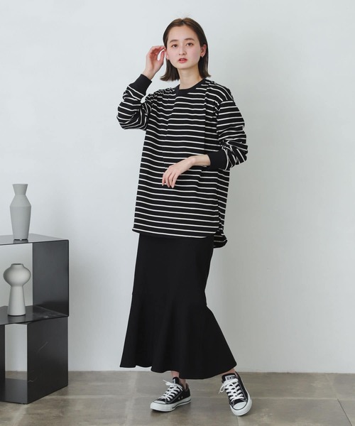 SENSE OF PLACE by URBAN RESEARCH(センスオブプレイスバイアーバンリサーチ)の「オーガニックコットンボーダーチュニック(Tシャツ/カットソー・レディース・ブルー系その他/イエロー系その他/ホワイト系その他/ブラック系その他・ONE)」の19枚目の写真