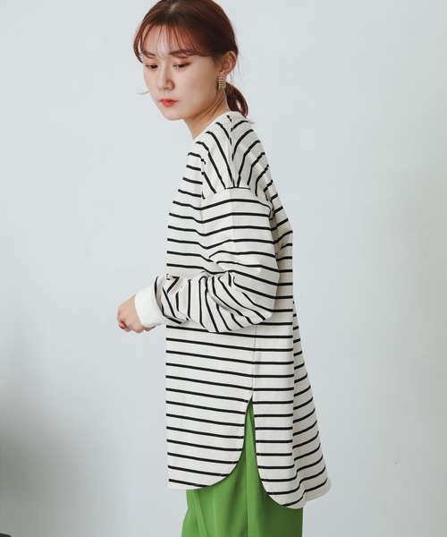 SENSE OF PLACE by URBAN RESEARCH(センスオブプレイスバイアーバンリサーチ)の「オーガニックコットンボーダーチュニック(Tシャツ/カットソー・レディース・ブルー系その他/イエロー系その他/ホワイト系その他/ブラック系その他・ONE)」の21枚目の写真