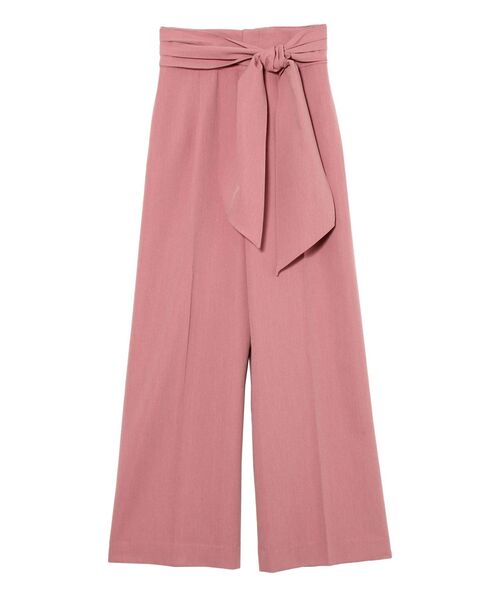 LAGUNAMOON（ラグナムーン）の「ウエストサッシュストレートワイドパンツ（その他パンツ・レディース・ホワイト/ピンク/ライトグリーン・SMALL/MEDIUM）」の3枚目の写真