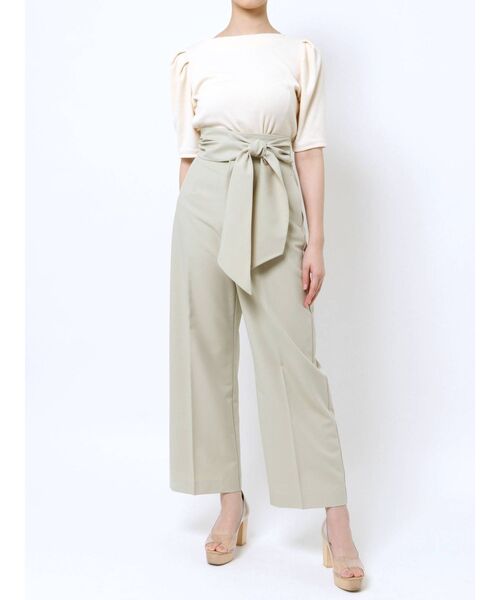 LAGUNAMOON（ラグナムーン）の「ウエストサッシュストレートワイドパンツ（その他パンツ・レディース・ホワイト/ピンク/ライトグリーン・SMALL/MEDIUM）」の8枚目の写真