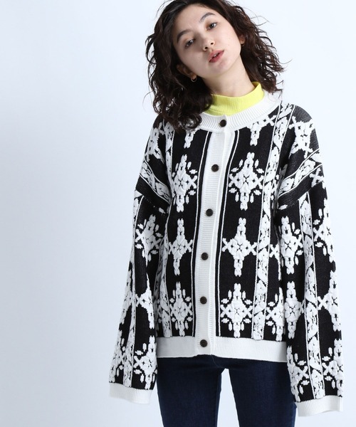 eL（エル）の「【eL】7G Flower Jacquard Cardigan/264738