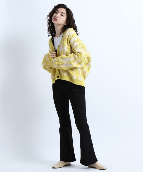 eL（エル）の「【eL】7G Flower Jacquard Cardigan/264738（カーディガン/ボレロ・レディース・ブラック系その他/ブルー系その他/イエロー系その他・FREE）」の18枚目の写真