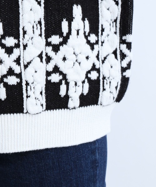 eL（エル）の「【eL】7G Flower Jacquard Cardigan/264738（カーディガン/ボレロ・レディース・ブラック系その他/ブルー系その他/イエロー系その他・FREE）」の8枚目の写真