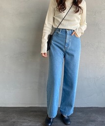 [BLACK BY MOUSSY/ブラックバイマウジー] 別注 MACHO ハイウエストストレートデニム