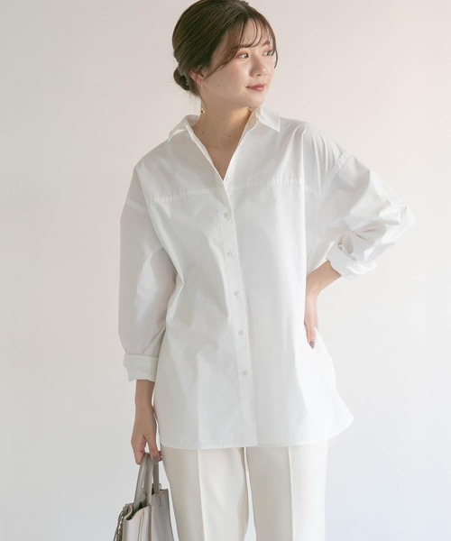 URBAN RESEARCH ROSSO WOMEN（アーバンリサーチ　ロッソ）の「オーバーサイズバックタックシャツ（シャツ/ブラウス・レディース・オフホワイト/ブルー系その他/ストライプ・FREE）」の16枚目の写真