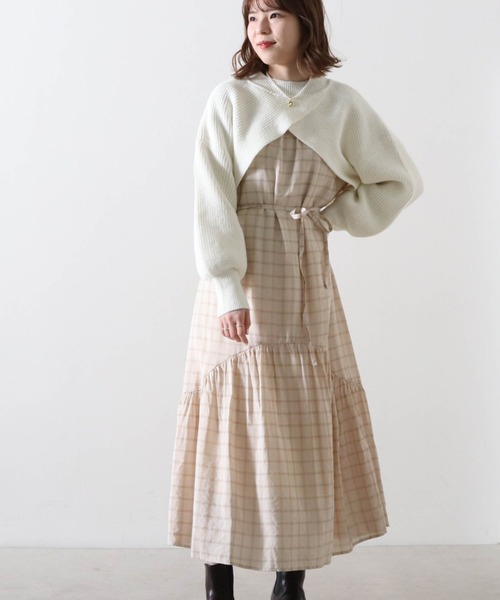 ワンピース ワンピース ドレス Cheek チーク のワンピース ショートニットセットチェックワンピース 221 529 870 005 を購入できます Archives ショートニットセットチェックワンピース ワンピース Cheek チーク のファッション