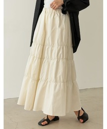 Re:EDIT | タフタギャザーティアードロングスカート(スカート)