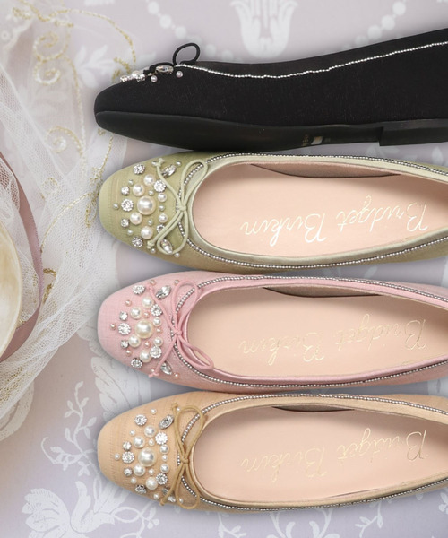 Bridget Birkin（ブリジットバーキン）の「【Bridget Birkin】ビジューパールフラットシューズ(521520)（バレエシューズ・レディース・ブラック/ベージュ/ピンク/グリーン・23/24/22.5/24.5/23.5）」の11枚目の写真