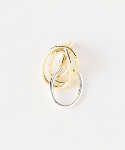 green label relaxing（グリーンレーベルリラクシング）の「ダブルトーン メタルリング イヤリング（イヤリング・レディース・ゴールド・FREE）」の2枚目の写真