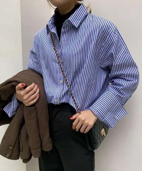 ストライプ シャツブラウス シャツ ブラウス A Lot Of Love ア ロット オブ ラブ のファッション通販 Zozotown