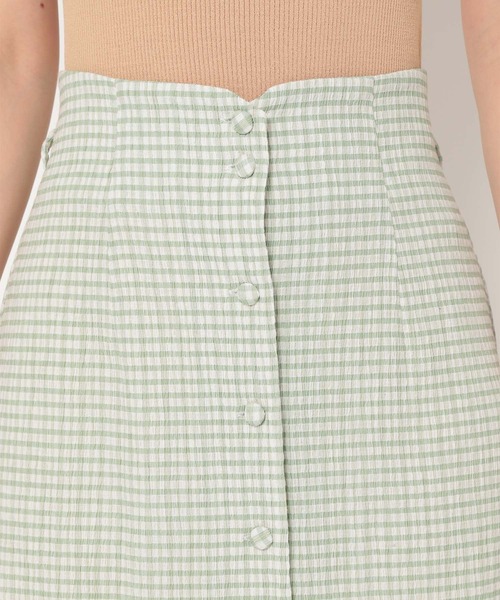 mysty woman(ミスティウーマン)の「楊柳ギンガムフレアスカート 275148(スカート・レディース・ブラック/ベージュ/グリーン・FREE)」の7枚目の写真