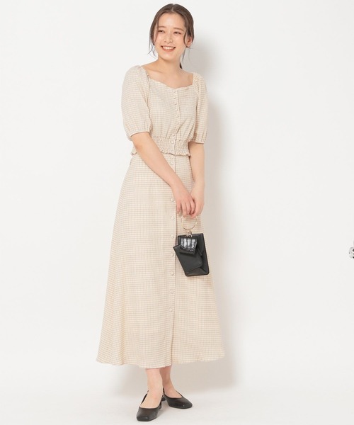 mysty woman(ミスティウーマン)の「楊柳ギンガムフレアスカート 275148(スカート・レディース・ブラック/ベージュ/グリーン・FREE)」の8枚目の写真