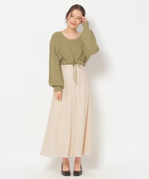 mysty woman(ミスティウーマン)の「楊柳ギンガムフレアスカート 275148(スカート・レディース・ブラック/ベージュ/グリーン・FREE)」の13枚目の写真