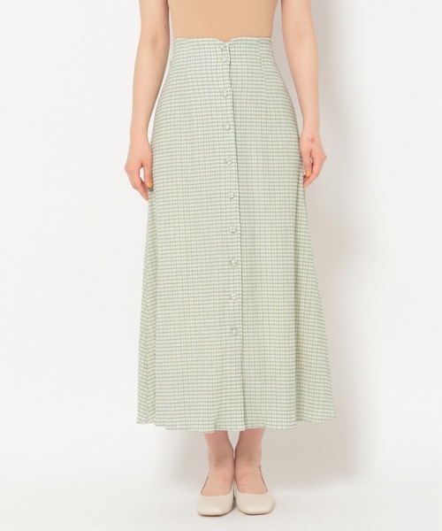 mysty woman(ミスティウーマン)の「楊柳ギンガムフレアスカート 275148(スカート・レディース・ブラック/ベージュ/グリーン・FREE)」の11枚目の写真