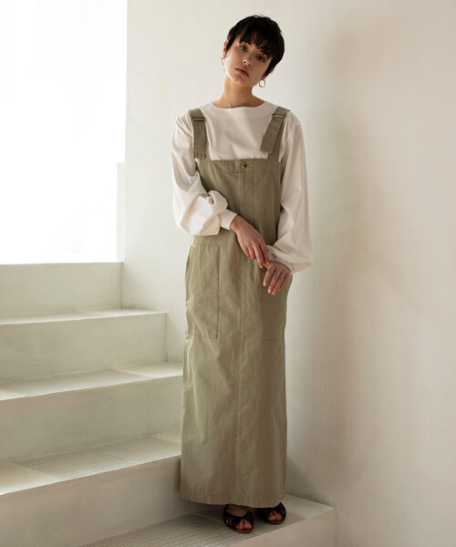 ReNorm（リノーム）の「11ozアクアティック デニムサロペットスカート（サロペット/オーバーオール・レディース・エメラルド/ホワイト/ブラック・フリー）」の22枚目の写真