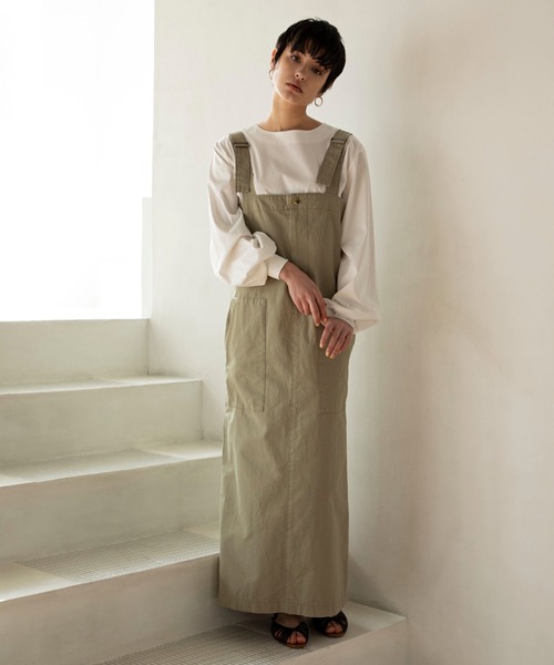 ReNorm（リノーム）の「11ozアクアティック デニムサロペットスカート（サロペット/オーバーオール・レディース・エメラルド/ホワイト/ブラック・フリー）」の3枚目の写真