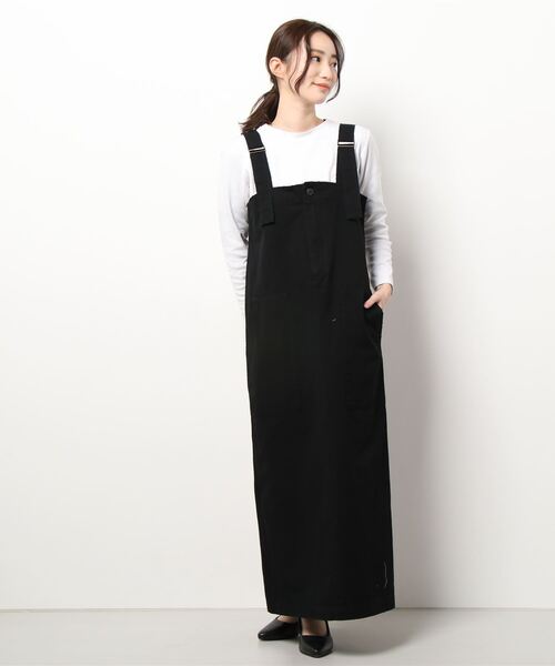 ReNorm（リノーム）の「11ozアクアティック デニムサロペットスカート（サロペット/オーバーオール・レディース・エメラルド/ホワイト/ブラック・フリー）」の2枚目の写真