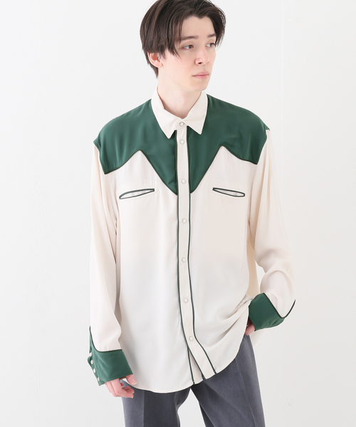 JOINT WORKS(ジョイントワークス)の「JW-PIPING WESTERN シャツ(シャツ/ブラウス・メンズ・ブラック/グリーン・MEDIUM/LARGE)」の3枚目の写真