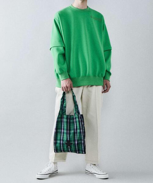 コンバーストウキョウ（CONVERSE TOKYO）緑チェック柄トートバッグ 楽天市場】【SALE／50%OFF】CONVERSE TOKYO チェック柄 トート