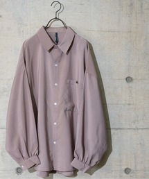 【i】ポリ無地バルーンスリーブシャツ