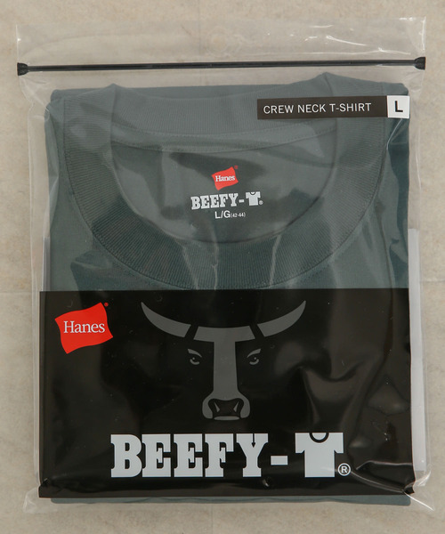 HANES（ヘインズ）の「『WEB/一部店舗限定』Hanes　BEEFY T-SHIRTS（Tシャツ/カットソー・メンズ・ホワイト/パープル/グリーン/ブラック・LARGE/MEDIUM/X-LARGE）」の4枚目の写真