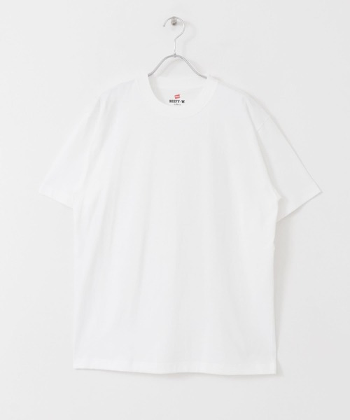 HANES（ヘインズ）の「『WEB/一部店舗限定』Hanes　BEEFY T-SHIRTS（Tシャツ/カットソー・メンズ・ホワイト/パープル/グリーン/ブラック・LARGE/MEDIUM/X-LARGE）」の9枚目の写真