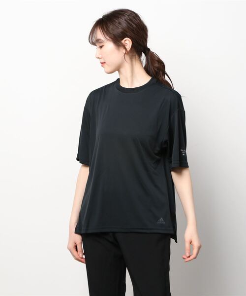 adidas(アディダス)の「【別注】アディダス adidas ID2.0 ルーズ Tシャツ 限定コラボ(Tシャツ/カットソー・レディース・ブラック/オリーブ/ベージュ・M/L/XL/S)」の1枚目の写真