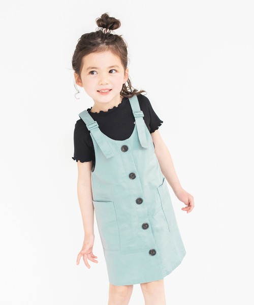 BRANSHES(ブランシェス)の「フロントボタンジャンパースカート(ジャンパースカート・キッズ・ベージュ/ブルー・120/130/110/140/150/100/90)」の5枚目の写真