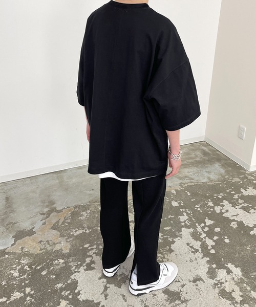 y/m by MIHO（イムバイミホ）の「センターラインTシャツ（Tシャツ/カットソー・レディース・ホワイト/ブラック・FREE）」の9枚目の写真